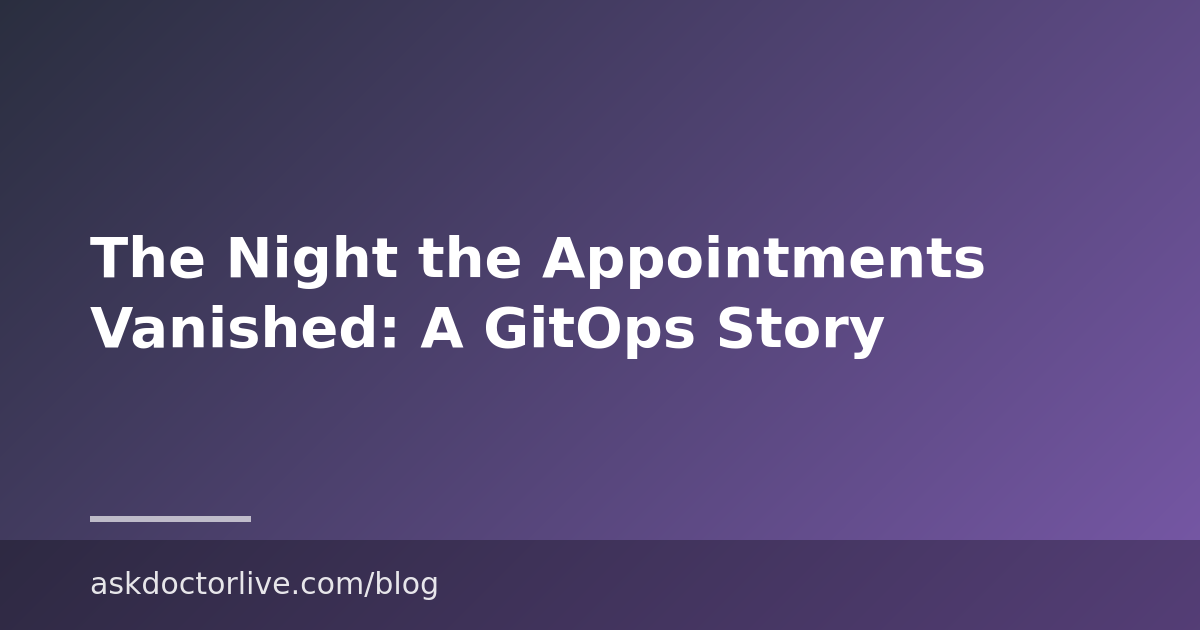 The Night the Appointments Vanished: A GitOps Story